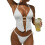 Halter Swimsuits for Women Textured Backless 2 Piece-White L 1