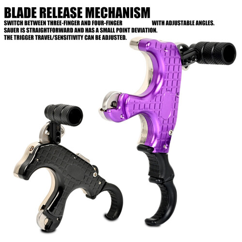 Metal Archerys Release Triggers 3 Finger Bows-schwarzes Silber 1