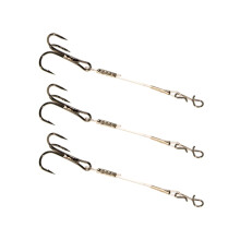 3Pcs High Carbon Steel High Strength Fishing Hook Rigs Line-6CM