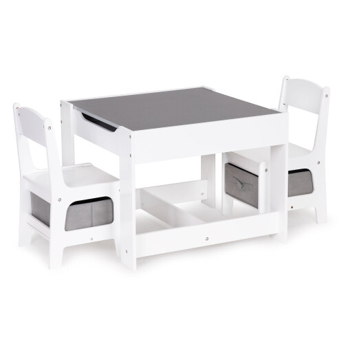 Children's Table Set with Chalkboard & Storage 1