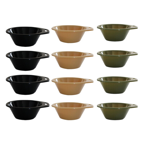 4Pcs Strong Plastic Camping Cup Cutlery-4 khaki portable bow 1