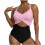 Women's blocked  cutout strap swimsuit-Gray M 1