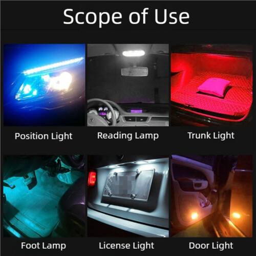 10Pcs W5W T10 LED Canbus No Error Bulb Car Interior Light Map 1