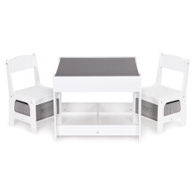 Children's Table Set with Chalkboard & Storage