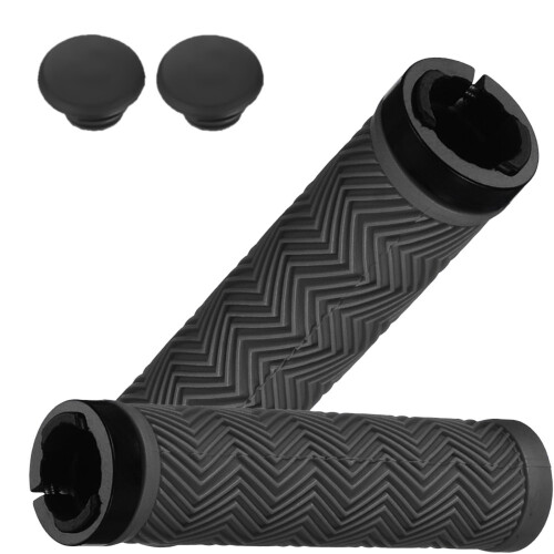 1Pair Bicycles Handlebars Grip Bike Handle Locking-Black