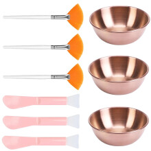9 Pack Complete Mask Preparation Set Skincare Tool-rose gold