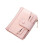 Women Small Compact Wallets Pu Leather Clutch Purses Card-Pink 1