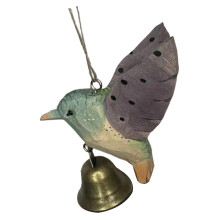 Hand Carved Wood Hummingbird Wind Chimes Pendants Wood Flying-4