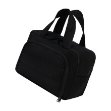 Ample Storage Double Opening Toiletry Case Chic Hand Held-Black