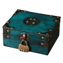 Wood Storage Case For Secure Jewelry-emerald Password lock