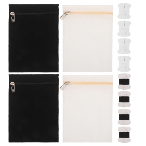 1Set Fabric Sew-in Side Pocket with Concealed Zipper for Coat Security
