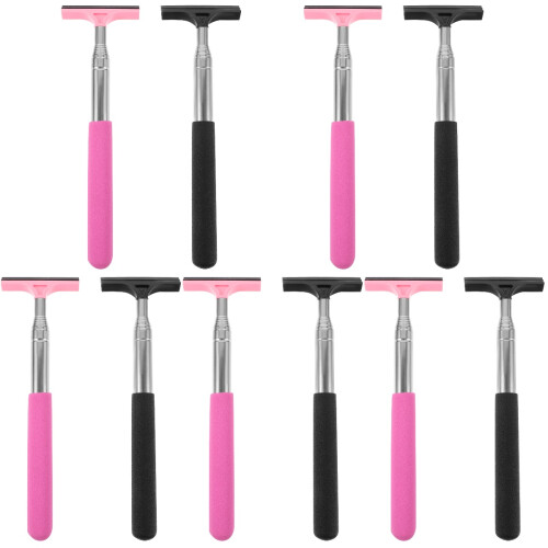 10Pcs Car Mirror Squeegee Stainless Steel Rubber Window Cleaner Tool