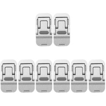 8Pcs Silver Ergonomic Laptop Stand Aluminum Portable Cooling Riser