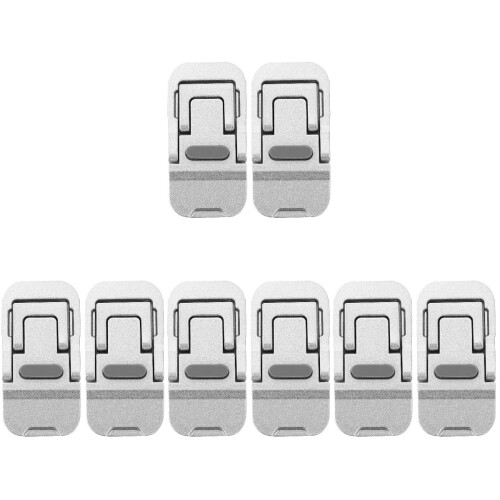 8Pcs Silver Ergonomic Laptop Stand Aluminum Portable Cooling Riser