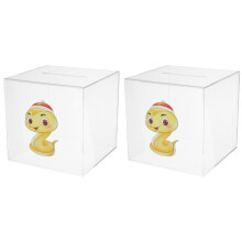 2Pcs Acrylic Savings Box Stylish Desktop Money Bank