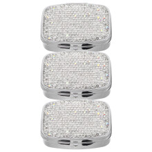 3Pièces Boîte Médicaments Mini Métal Argenté 2 Compartiments Bling