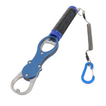 Pince à lèvres pour poisson avec échelle, en alliage d'aluminium, bleu.