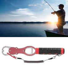 Pinza per labbra del pesce con bilancia in lega di alluminio rossa