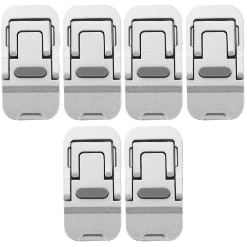6Pcs Silver Laptop Holder Stand Foldable Ergonomic Aluminum Support 1