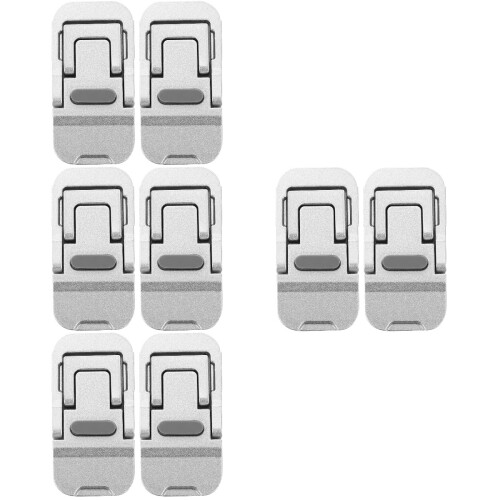 8Pcs Silver Ergonomic Laptop Stand Aluminum Portable Cooling Riser 2