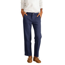 Women Linen Pants Wide Leg Dress Pants Casual-Navy Blue XL
