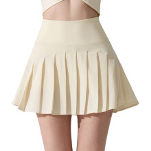 Quick Dry Sports Pleated Skirt For Women-Creamed Apricot XL