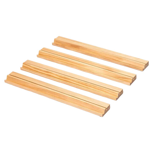 4pcs Wood Mahjong Tile Support Mahjong Racks with Pusher For