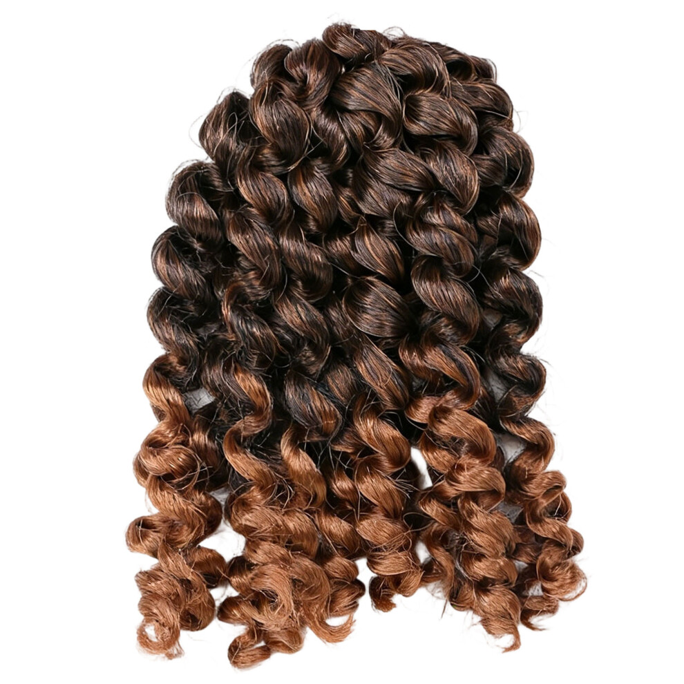 Unisex Voluminous Coily Wigs Hairpiece Smooth Synthetic Fiber-D