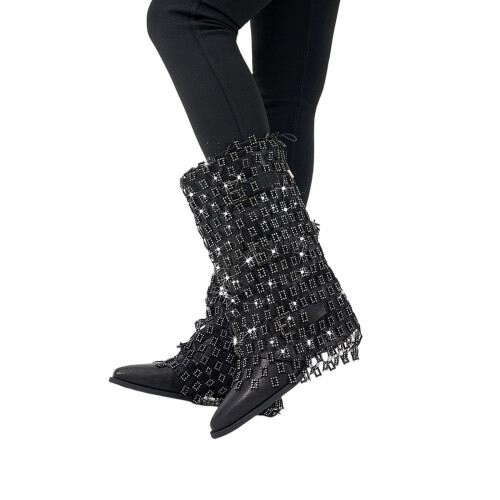 Unique Adjustable Boot Protectors With Dazzling Stone-block