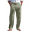 Men's Linen Button Straight Leg Pants, Drawstring-Army Green M 1