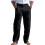 Men's Linen Button Straight Leg Pants, Drawstring-Black S 1