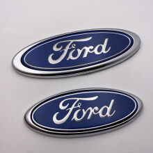 2pcs For Ford Badge Oval Blue/chrome 115x 45mm Front/rear Emblem