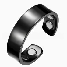 Premium Magnetic Slimming Ring | Promotes Lymphatic Health and Blood Circulation | Stylish Open C-Shaped Black Arthritis Treatment Ring