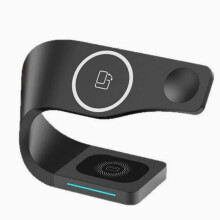 Foldable 3-in-1 Wireless Charging Dock - Magnetic Fast Charger for iPhone Series, iWatch & Earbuds. Travel-Friendly Space Saver