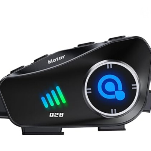 Motorcycle Helmet Bluetooth Headset with 1080P Camera, 120 Wide Angle Recorder, Bluetooth 5.3, IP66 Waterproof