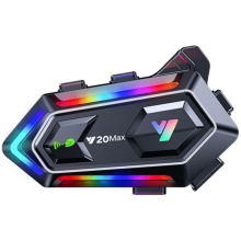 HK&Hanker Y20MAX Motorradhelm Bluetooth-Headset, RGB-Blitzlichteffekt, Bluetooth 5.3 Kopfhörer, 300 m Reichweite, Zwei-Personen-Interco