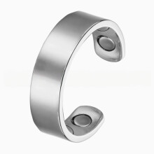 White magnetic lymphatic drainage ring | Stylish adjustable arthritis relief ring | Slimming and shaping jewelry that promotes blood ci