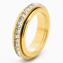 Anxiety-relieving fidget spinner ring, cubic zirconia rotating ring, women's anti-anxiety ring, stress-relieving ringNo. 9