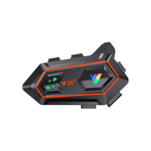 HK&Hanker Y20-2X Motorradhelm-Bluetooth-Headset, RGB-Blitzlichteffekt, Bluetooth 5.3 Kopfhörer, 1000M Zwei-Personen-Intercom (1 Stück)