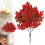 Artificial Maple Leaves Bundle – Faux Fall Decor for Thanksgiving Table Centerpieces, Style A-Red 1