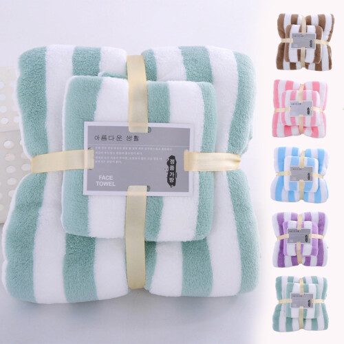 Badetuch- und Handtuchset – Polyester, saugfähig