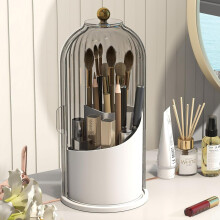 Porta pennelli per trucco girevole a 360 con coperchio scorrevole