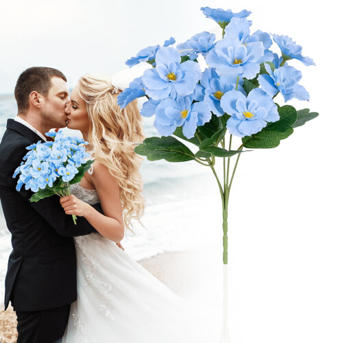 Artificial Phalaenopsis Bouquet Light Blue