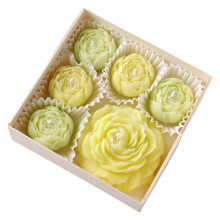 Peony-Shaped Scented Candles (6 Pack) – Soy Wax, Aesthetic Home & Wedding Decor, Photo Props – Compatible with Home Styling