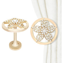 2Pcs Vintage Wall Hook Window Drapery Medallion Holdbacks, MfhdgXAvs Curtain Tiebacks, Wall Hook, Tassel Holder (B)