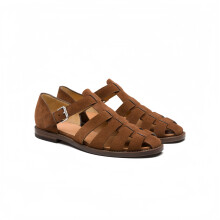 (Frosted brown, S:44) Sandali sportivi da uomo in pelle fatti a mano in Italia, con punta chiusa, ideali per attività all'aperto.
