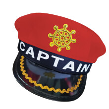 Party Ready Adjustable Captain Hat Adult Size Soft-Red
