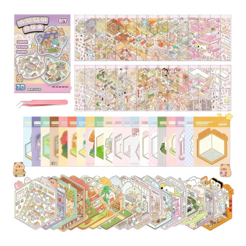 Scrapbook Sticker Decorative Journaling Sticker Book-2.0