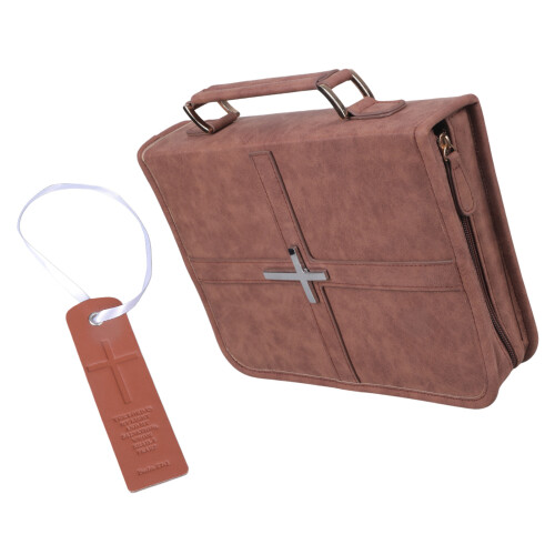 Fashionable Retro Leather Bible Protector Displaying Embroidery