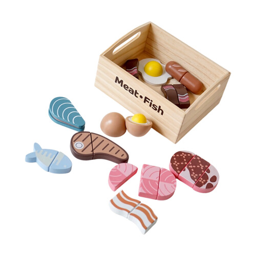Interactive Children Pretend Play Kitchen Cutting Toy With-meat